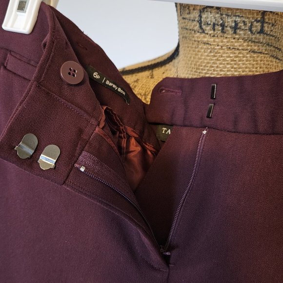 Talbots Burgundy Maroon Dress Slacks Pants Size 6 Petite Barely Boot - Picture 2 of 5